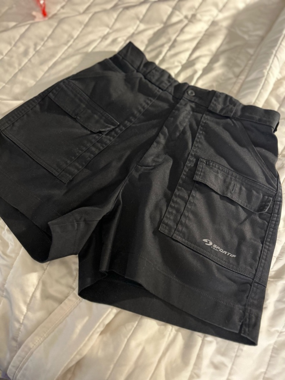 Sportif USA Black Cargo Shorts Women’s Size 12 Stretch Utility